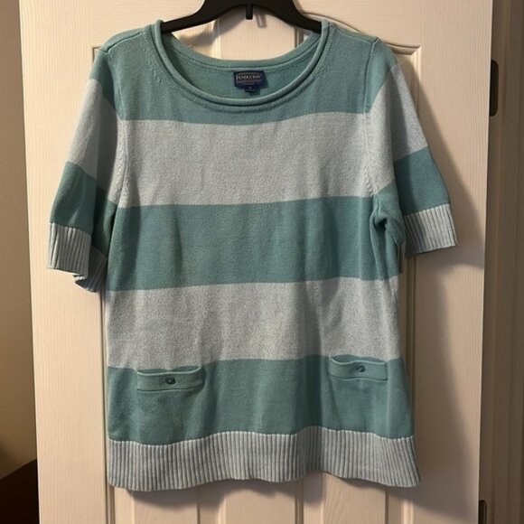 PENDLETON light teal striped sweater size XL - Picture 1 of 5